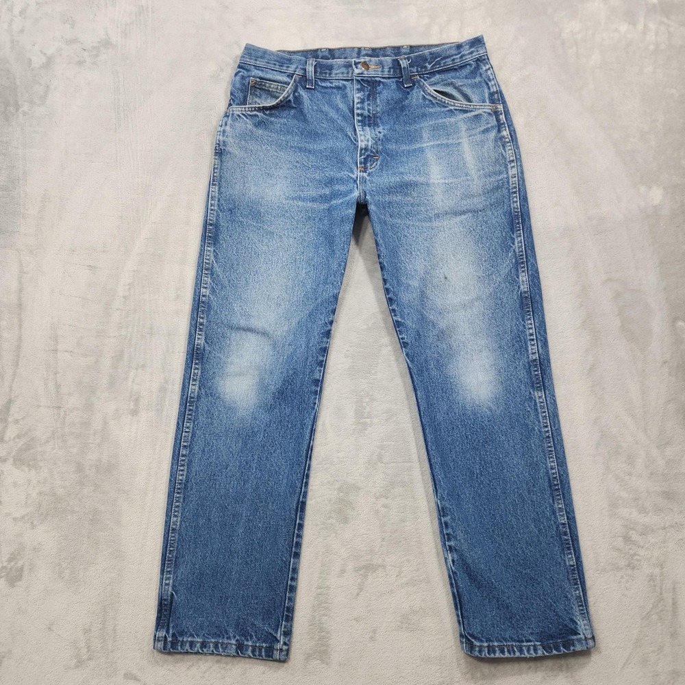 Rustler Jeans Mens 36x30 Blue Light Wash Regular Fit Straight Leg Denim Casual